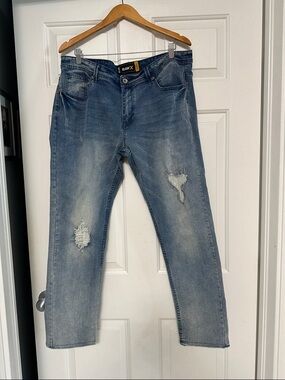Raw X Men’s Relaxed Distressed Light Blue Jeans